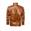 Men Brown Diamond Leather Jacket