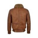 Men’s AIR Force Fur Collar Brown Bomber Leather Jacket