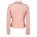 Womens Pink Biker Style Leather Jacket for Sale on Leather Jacketz