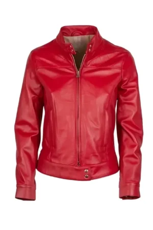 Women’s Real Leather Cafe Racer Jacket