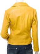 Women's Yellow Leather Biker Jacket - Leather Jacketz